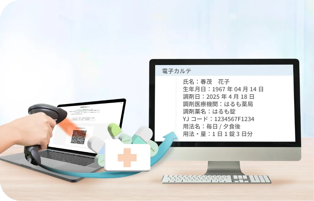電子カルテとお薬手帳の連携イメージ